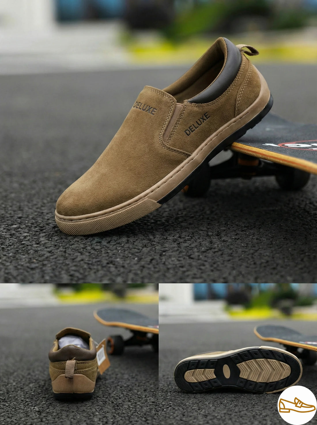 Men's Deluxe Tan Suede Slip-On Loafers | Casual Comfort